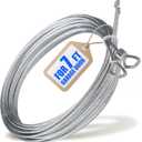 2 Pack Upgraded 3/32 Inch Wire Rope, Professional 8 Ft 9 in Steel Wire Cable, Aircraft Cable, Clothes Line Wires, Trellis Wire, Heavy-Duty Galvanized Cable, Reliable Operation