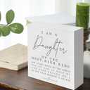 2 x Bible Verse Inspirational Decor I am a Daughter of the Most High King 2 Corinthians 6:18 Christian Gifts for Women Girls, Shelf Table Decor for Nursery Baby Room -D29