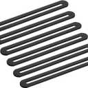 uxcell 6Pcs Adjustable Flat Mending Plate Support with Slot, 6.1 x 0.75 Inch Stainless Steel Slotted Straight Brace Brackets for Wooden Furniture, Black