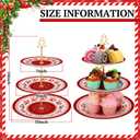 Lallisa 3 Tier Christmas Cake Stand 10", 9" and 7" Ceramic Snowflake Elk Cupcake Display Holder Tower for Xmas Theme Party Serving Food Cake Desserts Treats Holiday Decoration