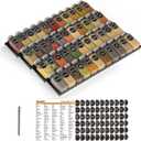 SpaceAid Spice Drawer Organizer with 44 Spice Jars, 386 Spice Labels, 4 Tier Seasoning Rack Tray Insert for Kitchen Drawers, 20.25" Wide x 17.5" Deep