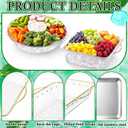 LemonRoad 4 Set 11.8" and 9" Chilled Serving Trays for Parties, Stainless Steel Serving Tray with Ice Underneath, Shrimp Cocktail Servings Dish, Cold Plate for Food Fruit Outdoor Party Keep Food Cold