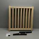 YOCAN Paint-Free Wooden Freestanding Dog Gates for The House,Doorways, Stairs,Wood Dog Fences Indoor Pet Gate,Step Over Fence-4 Panel H:23