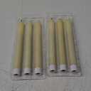GenSwin Flameless Ivory Taper Candles Flickering with 10-Key Remote, Battery Operated Led Warm 3D Wick Light Window Candles Real Wax Pack of 6, Christmas Home Wedding Decor(0.78 X 9.64 Inch) (Ivoty)