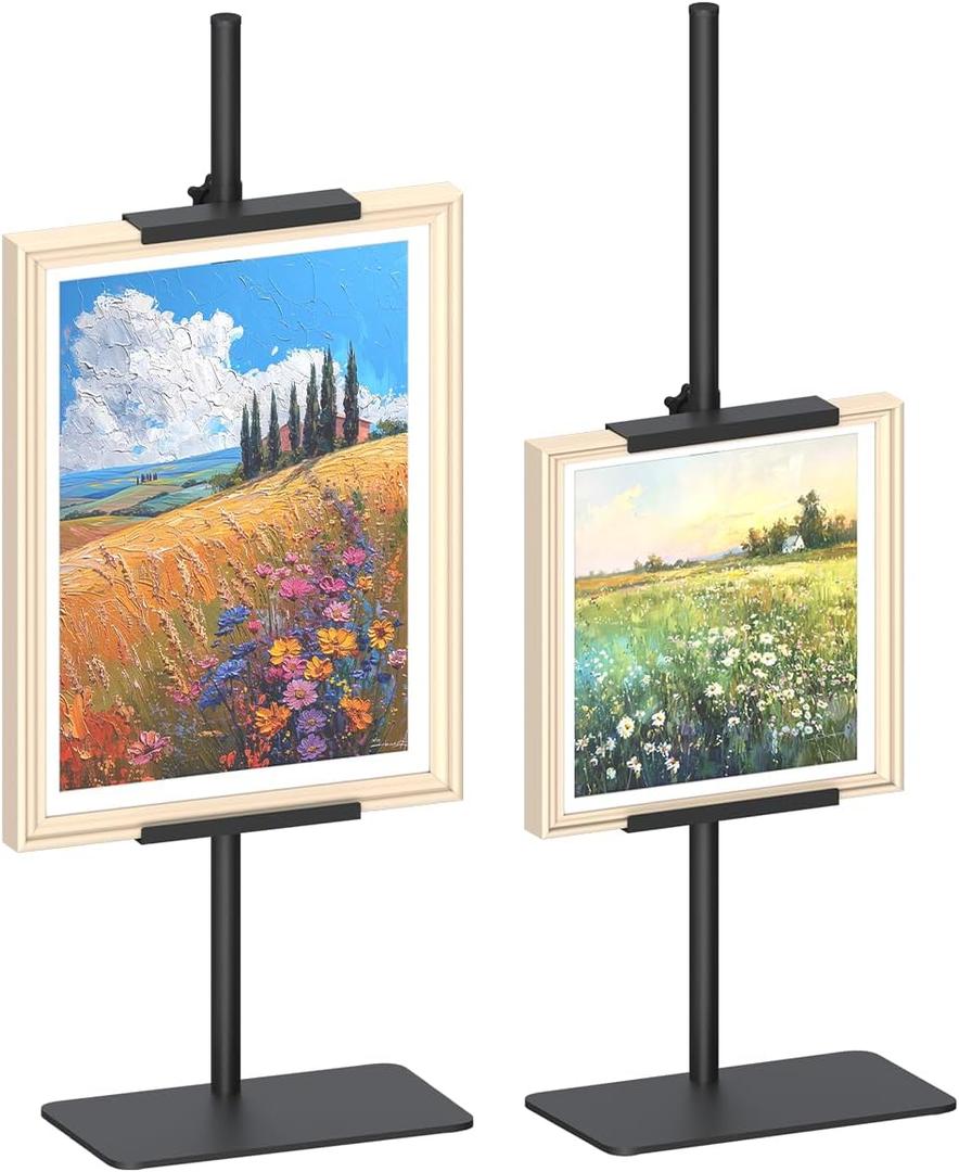 Adjustable Tabletop Easel Stand for Picture Frame  Heavy Metal Table Top Sign Holder for Display Up to 25 H, Art Poster Rack for Home Office Galleries, 1PCS, Black