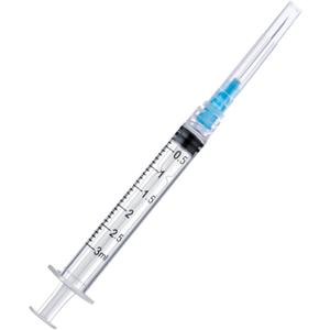 100 Pack Disposable 3ml/cc Lab Syringes with 23Ga 1 Inch Needle Luer Lock, Individually Sealed Packed
