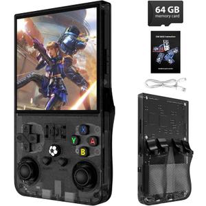 R36MAX Retro Handheld Game Console, Black