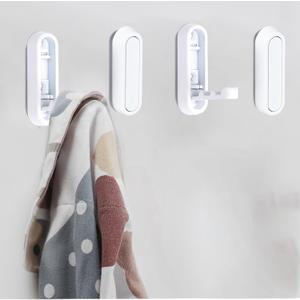 Foldable Towel Hooks for Bathroom 4 Pack,Wall Hooks for Hanging Heavy Duty Coat Robe Purse Foldable Hooks Storage Solution for Bathroom,Closet,Entryway,Pool and Kitchen (4, White)