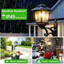 2 Pack Outdoor Flower Pots 2 in 1, Solar Post Lamps Waterproof, Solar Lamp Post Lights, Wall Mount or Freestanding, Outdoor Decorative Lamp for Garden, Patio, Front Porch, Back Door, Warm White