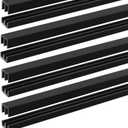 Landical 4 Sets 4FT Sliding Door Track for 1/8" Thick Panels Closet Glass Doors Plastic Cabinet Window Sliding Track (Black)