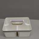 Plastic Shower Caddy Dorm: Portable Bathroom Caddy Organizer with Handle and Holes, Cleaning Basket, Hard Shower Basket Storage Tote for Toiletry, College Dorm Room Essentials White/Silver