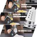 KEOUKE Rotary Cheese Grater Pro 6 in 1 - Shredder Crinkle Slicer Grinder Ice Shaver, Stable Suction, Time-saving Easy Use & Clean, Safe Morden Kitchen Tool for Cheese, Vegetable, Nuts, Chocolate