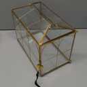 Okllen Glass Card Box with Slot, Large Gold Clear Card Box for Wedding Receptions, Decorative Storage Box with Lock for Baby Shower, Birthday Party, Bridal Shower