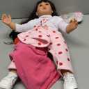 Kdudgso Reborn Baby Dolls 24 Inch Realistic Toddler Silicone Baby Doll Girl with Long Hair in Gift Box, Weighted Lifelike Babe Muecas Nias, Feeding Toys, Birth Certificate Accessories for Age 3+ (Cecilia)