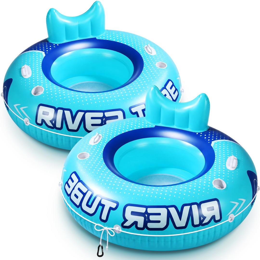 Glimin 53" Adult Heavy Duty River Tube Float Holds 300lb, Blue, 6 Pcs