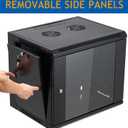 9U Wall Mount Server Cabinet Network Rack Enclosure Locking Glass Door, 19.7" H x 22.4" W x 17.7" D