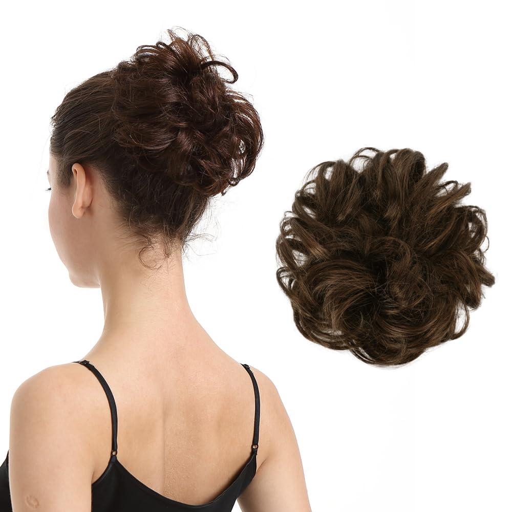 BARSDAR Human Hair Bun - Black Brown Real Hair Bun Extensions - Natural Bun Hairpiece for Women - Scrunchie Updo Daily
1 Count (Pack of 1))