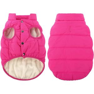 ASENKU Dog Winter Coat - Waterproof Windproof Dog Jacket, Warm Snowproof Doggie Puffer Vest for Cold Weather, Lightweight Snow Coats for Small Medium Large Dogs (Pink, S)