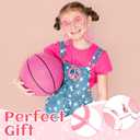 Tondiamo 5 Pcs Kids Hippie Costume Accessories 60s 70s Toddler Girl Outfit Boho Peace Sign Daisy Flower for Halloween Cosplay (Light Pink)