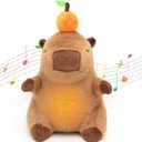 IUTOYYE Capybara Breathing Stuffed Animal Plush with Music Lights Breathing Motion Anxiety Relief Sleeping Soothing Companion Gift for Kids Adults