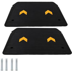 2 Pack Rubber Threshold Ramp 4" Rise, 33069LBS Capacity Portable Wheelchair Ramp with Channel Cord Cover, All-Weather Non-Slip Surface for Doorways, Steps, Cars & Pets (35.5"x24")