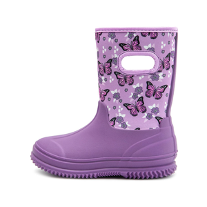 HugRain Toddler Kids Adorable Warm Neoprene Waterproof Rain Boots, 1