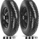14.5 4.80/4.00-8 Flat-free Solid Tire and Wheel with 3/4 & 5/8 Bearing 3" -6" Centered Hub for Yard Cart Garden Wagon