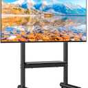 Rfiver Rolling TV Stand for 40-75 inch TVs, Portable TV Stand on Wheels up to 110 lbs, Height Adjustable Mobile TV Cart for Office, Living Room, Max VESA 400x400mm