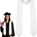 2 x Graduation Stole Class of 2026 Graduation Sash Unisex Adult Sublimation Blank Plain Honor Stoles Grad Satin Sash 70"