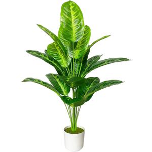 Artificial Areca Palm Plant Fake Tropical Tree Perfect Faux Plants in Pot for Indoor Outdoor House Home Office Wedding Garden Modern Decoration Housewarming Gift (80cm Tropical Banana)