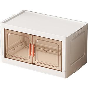 Storage Cabinet Foldable Storage Box Household Storage Cabinet Suitable for Living Room and Kitchen 25.6/27.6in White 25.615.614.8in transparent