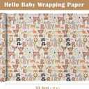 WRAPAHOLIC 30 Inch Baby Shower Wrapping Paper Roll - 30 Inch x 33 Feet - Little Woodland Animal Wrapping Paper for Baby Shower, Kids Girls Boys Birthday