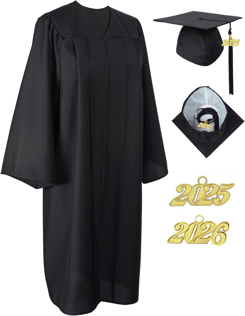 MyGradDay Unisex Matte Graduation Cap and Gown 2026 Set Bulk with Tassel for College High School Graduates