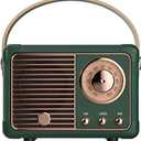 Baolira Retro Bluetooth Speaker, Portable Wireless Speaker with Crystal Clear Stereo Sound, Retro Decor for Bedroom Office Kitchen, Birthday Gifts Ideas for Women Men Teens (Green)