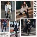 MANZI Womens Faux Thigh High Fishnet Stockings Stitching Opaque Pantyhose Mock Over the Knee Goth Striped Suspender Tights (Black)