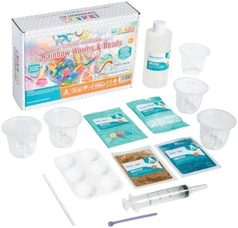 3 Pack Fun Express Rainbow Worms & Beads Slime Kit - Create Colorful Slime with Rainbow & Beads - Explore Creativity with Worms & - Colorful Slime Making Kit for Children,