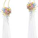 Metal Arch Backdrop Stand, Gold Curved Top Wedding Arch Set of 2 (6.85 FT/6.5 FT) Half Moon Wedding Arches Frames for Ceremony, Baby Shower,Birthday Party, Anniversary Graduation Decorations