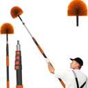 20FT (26FT Reach) Cobweb Duster with Extension Pole, Spider Web Brush for Cleaning Extendable, Professional Ceiling and Corner Dusters for Outdoor Indoor Use