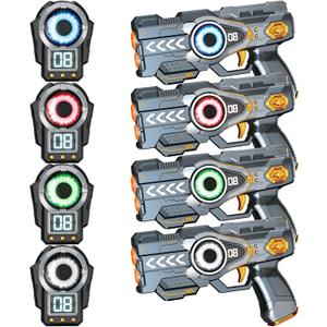 Laser Tag Guns Set of 4, Laser Tag Game for Kids LED Score Display Vests Gifts for Kids 8 9 10 11 12+ Year Old Boys Girls Teens Adults, Birthday Gift Cool Outdoor Indoor Toys for Boy Girl Ages 8+