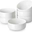 MALACASA 24 OZ Cereal Bowls, Porcelain Soup Oatmeal Bowls Set of 6, Kitchen Ceramic Serving Bowl, Dishwasher Microwave Oven Safe, White, Series LUNA