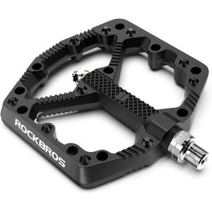 ROCKBROS Mountain Bike Pedals Flat MTB Pedals Nylon Fiber Bicycle Platform Pedals for Road Mountain BMX MTB Bikes (black)