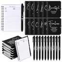 Kosiz 24 Sets Fathers Day Christian Gifts Bulk Spiral Notebooks with Pens Small Bible Prayer Journals and Pens Gifts for Women Men Church Office End of School Year School Supplies (Black)