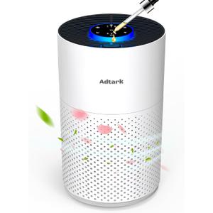 Air Purifiers for Home Bedroom, ADTARK Air Cleaner with H14 True HEPA 3-in-1 Filter, Sleep Mode & Aroma Function, 3 Light Modes, Room Air Purifier with 3 Timer for Office, Dorm, Hotel (White)
