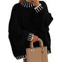 PRETTYGARDEN Women's 2026 Fall Oversized Pullover Sweaters Long Sleeve Mock Neck Chunky Knit Jumper XL