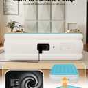 Full Air Mattress with Built-in Pump, Single Air Bed with Portable Storage Bag, Suitable for Home and Guests, Top Flocking, 18" Full Sky Blue