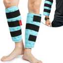 Comfytemp Calf Shin Splint Ice Packs for Injury Reusable Gel 2 Pcs, Elbow Ice Pack Wrap, Hot Cold Compression Sleeve for Swelling, Tendonitis, Knee, Leg, Arm, Running Essentials Gear, Surgery Gift (Standard)