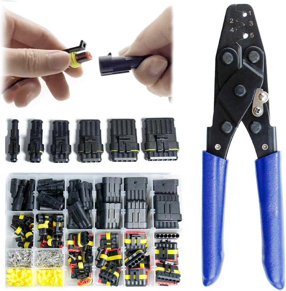 Car Terminals Plug Male Female 16-20AWG Waterproof Automotive Connectors Disconnect Wiring 1/2/3/4/5/6Pin Electrical Wirem Kit Water Proof Series Way Marine Truck Boat Motorcycle