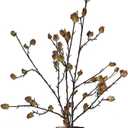 3Pcs Faux Berry Stems for Tall Vases, 35.4 Inch Bendable Brown Branches with Frosted Effect - Faux Branches Artificial Chinese Lantern Stems for Farmhouse Home Office Decor