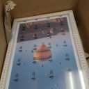 Solid Wood 12x18 Picture Frame Beaded Frame with 11x17 Mat, Rustic Vintage 12 by 18 Photo Frame Matted with Plexiglass for Wall Display, Rustic White