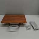 Teak Wood Folding Shower Seat and Bench, Wall Mounted, 350lb Capacity, Foldable Shower Chair for Small Spaces